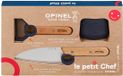 Opinel Le Petit Chef Set de cuisine pour enfants Bleu - 3 pièces - Couteau de chef, protecteur de doigt et économe