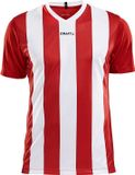 Craft Progress Stripe Shirt Korte Mouw Heren - Rood / Wit | Maat: 3XL