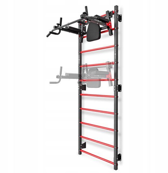 Marbo Sport Gymnastiekrek - Wall Bar - MH-U204 - 230 x 81 cm - Rood-zwart