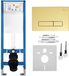 Rea - Cadre d'encastrement pour WC Slim 024n avec plaque de commande HD Gold