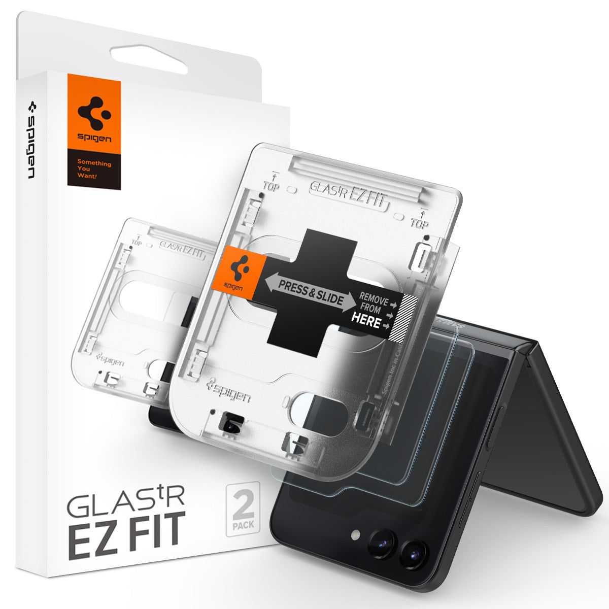 Spigen Screen Protector for Samsung Galaxy Z Flip 5 - Tempered Glass - 9H Hardness - Clear
