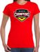 We are the champions Deutschland t-shirt avec écusson aux couleurs du drapeau allemand - rouge - femme - supporter Allemagne / maillot supporter équipe d'Allemagne / Euro / Coupe du Monde / vêtements XXL