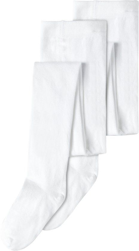 NAME IT - NKNPANTYHOSE 2P SOLID NOOS - Unisex - Bright White - Size 74/80 - Cotton/Polyamide/Elastane