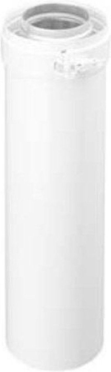 Burgerhout concentrische verlengpijp 80/125 L=500mm met klemband wit - 40.045.39.13