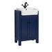 Hudson Reed Warwick Meuble lave-mains - Avec lavabo – 55 cm – Bleu marine – Poignées rondes noires – Warwick