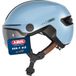 ABUS HUD-Y ACE City helm - Stijlvolle fietshelm met vizier en magnetisch oplaadbaar LED-achterlicht - voor dames en heren - Blauw, M