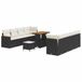 vidaXL - Tuinbank - Set - 12 - st - 10-Aantal - zitplaatsen - Zwart - poly - rattan
