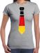 Bellatio Decorations Verkleed shirt voor dames - stropdas Duitsland - grijs - supporter - themafeest XL