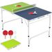 Coast Mini Table de tennis de table - Pliable - Hauteur réglable - 120 x 76 cm - Vert Bleu Argent