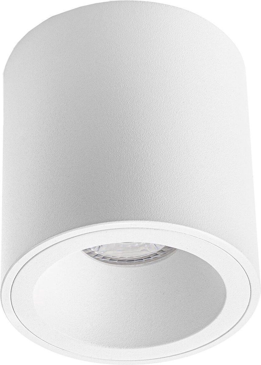 Qualu BES LED Pragmi Opbouwspot GU10 - Proma Cliron Pro - Mat Wit - Aluminium - Ø90mm