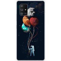 Cosmonaute aux ballons Bedrukt siliconen hoesje compatibel met Samsung Galaxy A71 5G