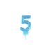 Homéa Birthday Candle Glitter Number 5 H 7.5 cm Blue