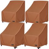 NettyPro Waterdichte Outdoor Patio Eetkamerstoelhoezen Set van 4, 26W x 28D x 28H inch, bruin