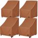 NettyPro Waterdichte Outdoor Patio Eetkamerstoelhoezen Set van 4, 26W x 28D x 28H inch, bruin