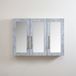 Hudson Reed Cluo Moderne Spiegelkast Hoekmontage 90cm x 65cm - Gris béton | Poignées en laiton brossé