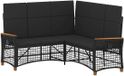 vidaXL Banc de jardin réglable noir rotin