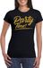 Bellatio Decorations Verkleed T-shirt voor dames - party time - zwart - goud glitter - carnaval S