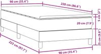 vidaXL Boxspring met matras fluweel lichtgrijs 90x220 cm
