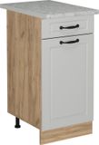 Vicco R-Line Meuble bas de cuisine – 40 cm WB Marbre Blanc Style champêtre