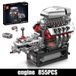 Technische V8-motor bouwset - Model 10225 - Bouwstenen - Gemotoriseerd - Transmissie - Lithium-Batterie - Originele verpakking