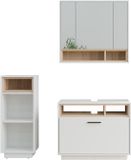 Vicco Badkamermeubelset Beatrice, Wit/Sonoma, 3-delig