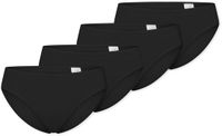 Schiesser Tai-Slip 95-5 Serie Vrouwen Zwart Effen Katoen/Elastaan 4 Stuks
