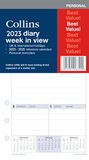 Collins Debden 2023 Week to View Personal Organizer Refill (PR2700) - compatibel met zes gaten organisatoren - (172 x 96mm), PR2700-23, wit