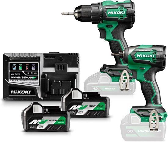 HiKOKI KC18DEWAZ 18V Accu combopack - Accuboormachine + Slagschroevendraaier - 2x 5.0Ah accu's - Inclusief HSC III koffer
