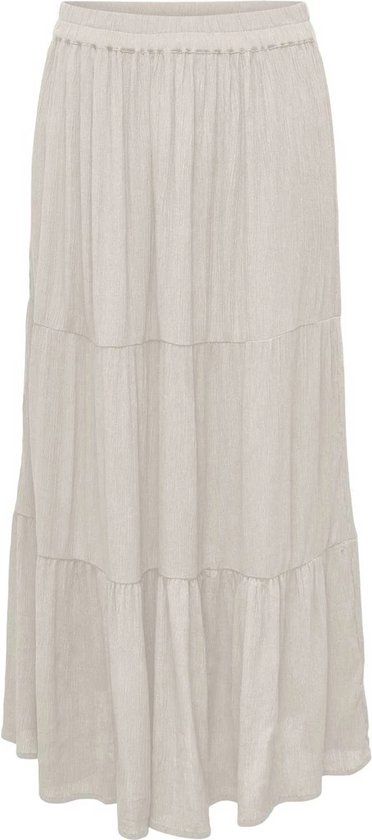 ONLY ONLMIKKA Midi Rok Vrouwen - Maat XS - Ecru - Effen - Viscose - Lente/Zomer 2024