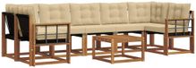 vidaXL - Salon d'angle - Acacia bois - Naturel et beige