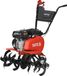 Motoculteur à essence & Fraise à sol - Moteur Loncin 196 cc (4,1 kW / 5,6 CV) - Largeur de travail réglable jusqu'à 85 cm - Profondeur de travail 26 cm - Avec roues de transport