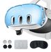 Meta Quest 3 Housse de protection Lot de 7 pièces, bleu, brillant, accessoires de jeu