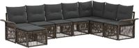vidaXL Tuinbank - Set - 8 - st - Grijs - poly - rattan