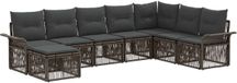 vidaXL Banc de jardin - Set - 8 - pièces - Gris - poly - rotin