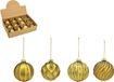 G. Wurm luxe gedecoreerde kerstballen - 12x stuks - goud - glas - 8 cm