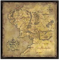 The Noble Collection Lord of The Rings Map of Middle Eartgh 1000 Piece Jigsaw Puzzle - 60 x 60 cm oversized puzzel - Lord of The Rings Film Set Movie Props Wall - Gifts for Family, Friends