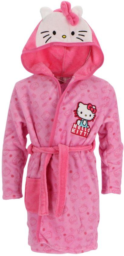 4KidsOnly Hello Kitty Badjas - Maat 122/128 - Fleece - Roze - Badjas kind