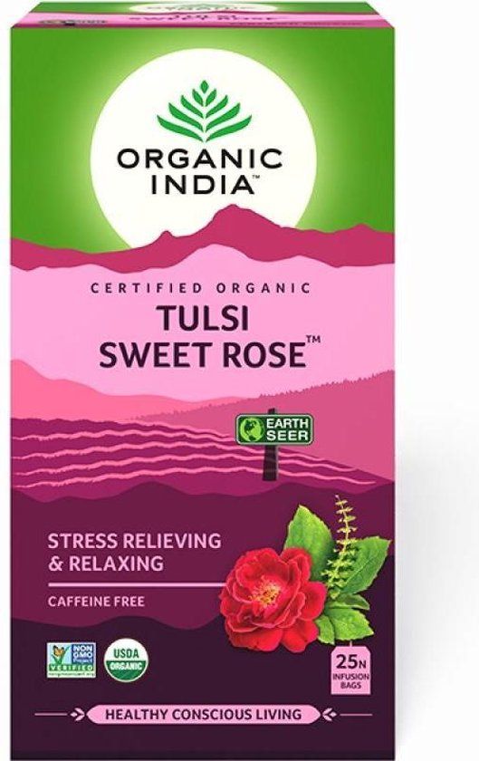 Organic India Tulsi Sweet Rose Thee Bio 25 Stuks