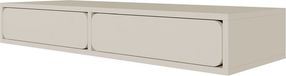 Selsey Wuwu Make-uptafel, grijs-beige, 110 x 35 x 17 cm, minimalistisch design met push-to-open laden, hangend te monteren, robuuste gelamineerde spaanplaat, perfect voor slaapkamer en kleedkamer