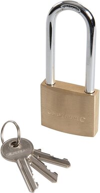 Silverline Hangslot - 50 mm - Messing - Lange beugel