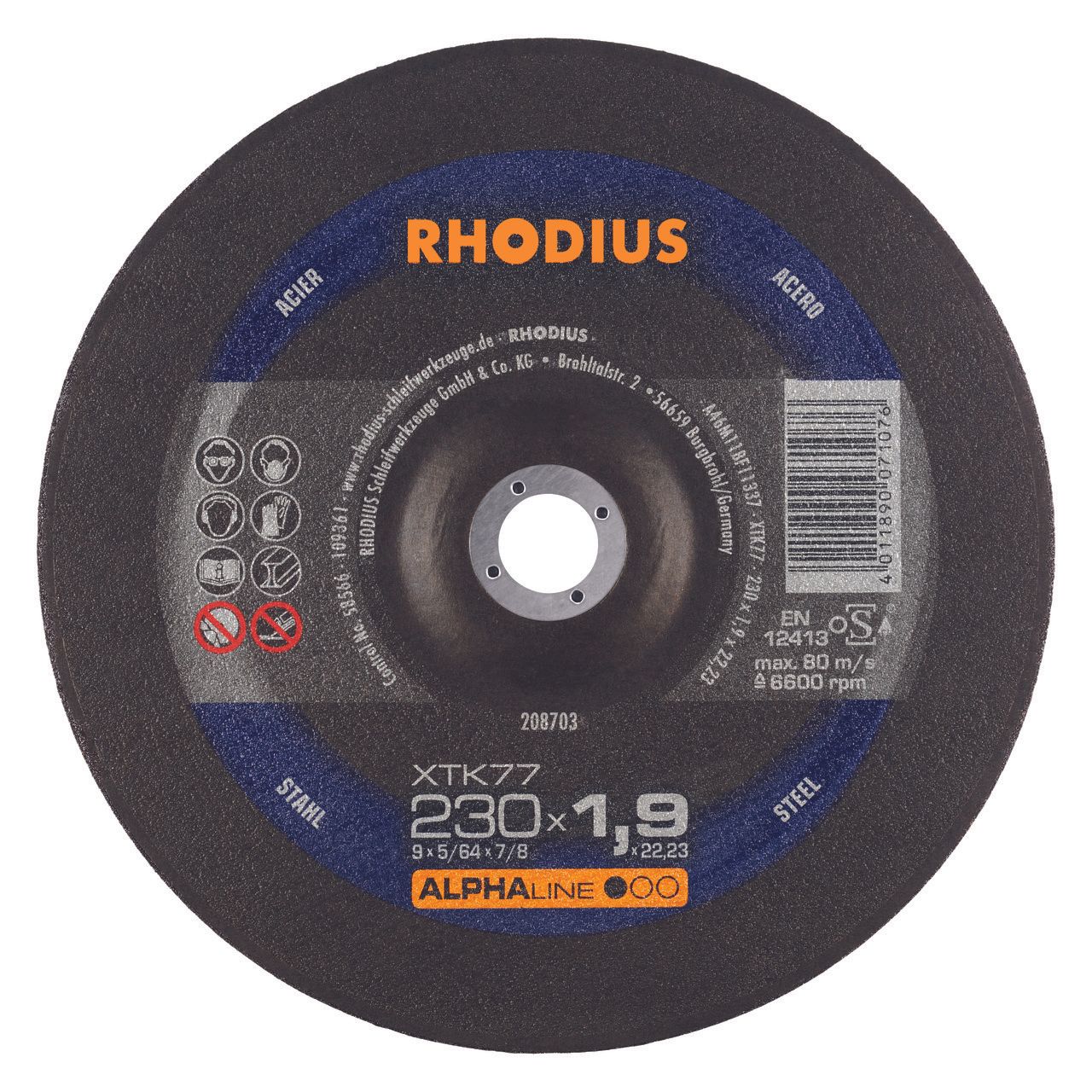 Rhodius Alphaline I XTK77 Doorslijpschijf - 230mm - 25 stuks