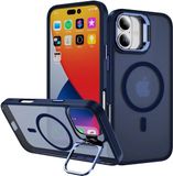 Selected by GSMpunt.nl Hoesje Geschikt voor Apple iPhone 16 - Compatibel met MagSafe & Qi2 - Back Cover met Standaard - Camera Kickstand - Blauw