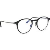 Tom Ford FT6088-B 005 51mm Noir Lunettes de vue rondes à verres anti-lumière bleue pour hommes