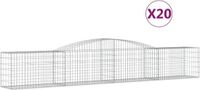 vidaXL Gabions - 20 pièces - voûté - 400x50x60/80 cm - fer galvanisé