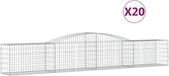 vidaXL Gabions - 20 pièces - voûté - 400x50x60/80 cm - fer galvanisé