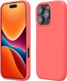 kwmobile telefoonhoesje geschikt voor Apple iPhone 16 Pro - Hoesje met siliconen coating - Smartphone case in neon koraal