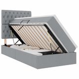 vidaXL Opbergbed met matras, lichtgrijs, 90 x 190 cm, met stoffen bekleding