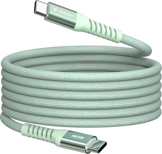 Verbatim Sync & Charge USB-C naar USB-C 60W Magnetic 120 cm - Groen