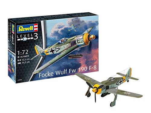 Revell 03898 10 Modellbausatz Focke Wulf Fw190 F-8" im Maßstab 1:72, Level 3