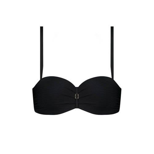 Cyell Voorgevormde Strapless Bandeau Bikinitop - Zwart